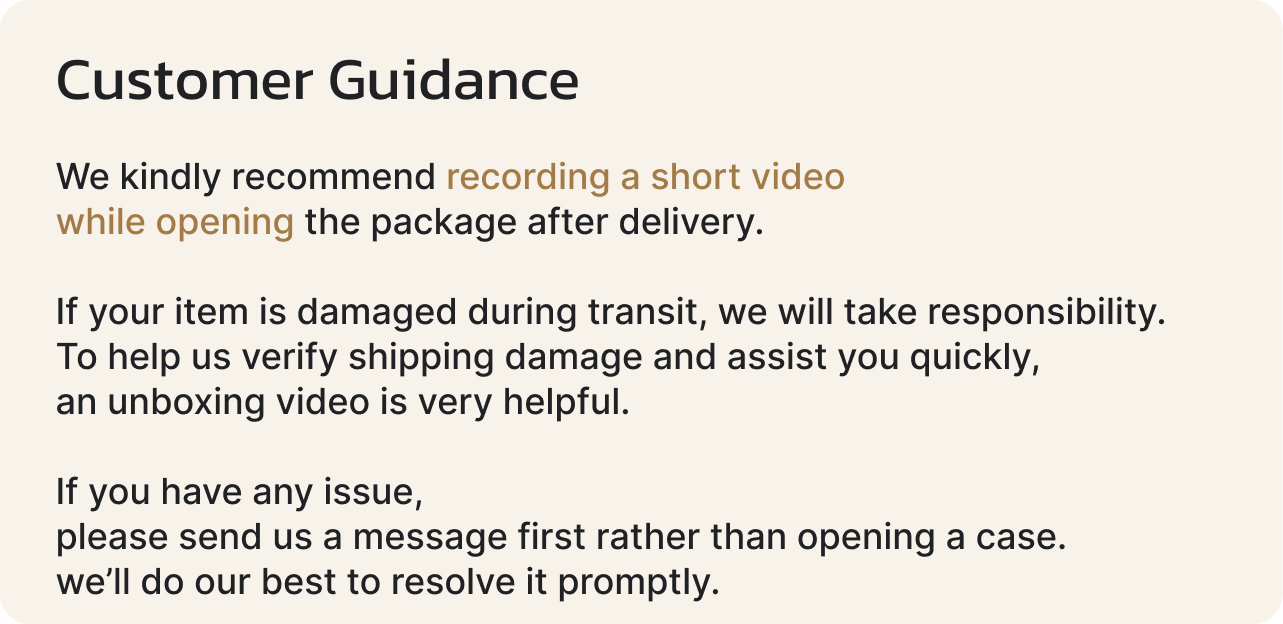 Customer Guidance